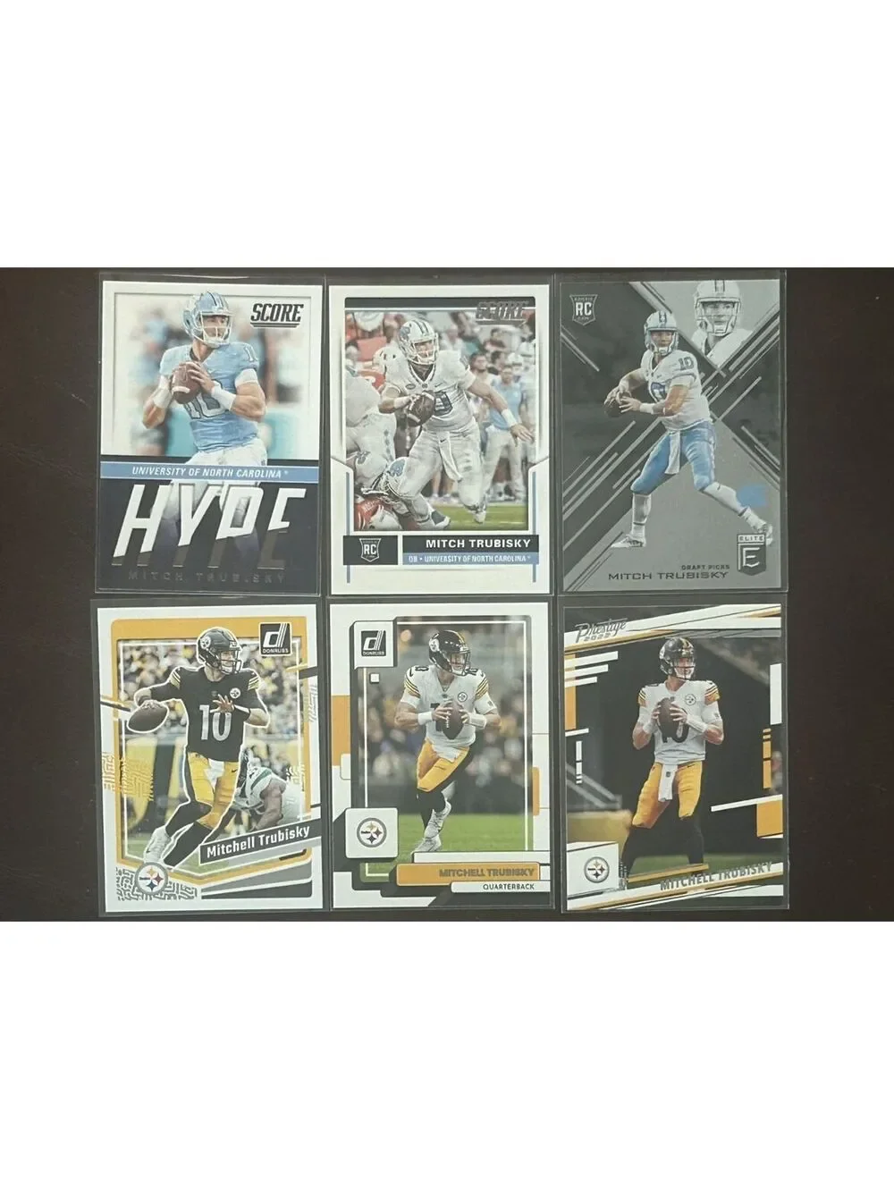 MITCHELL TRUBISKY PANINI COLLECTION 3 2017 RC’S +DONRUSS/PRESTIGE 6 NFL CARD LOT